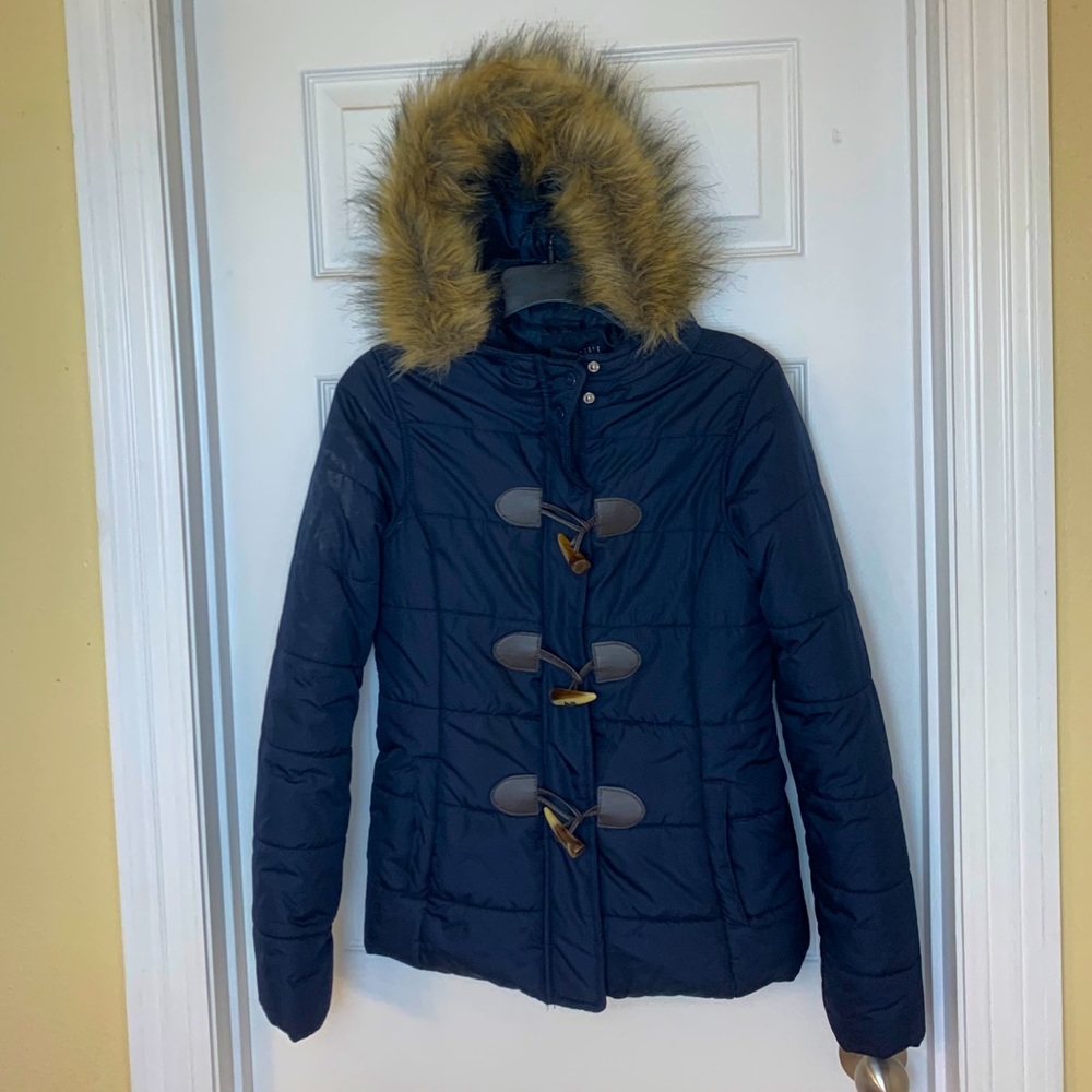 Aeropostale Furry Hood Puffer Jacket